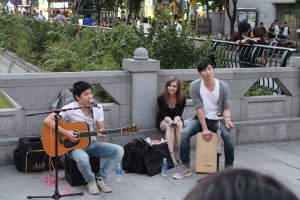Excellent musicians...singing in English. I felt like a groupie just standing there listening :)