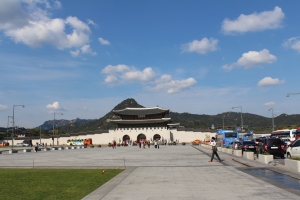Gwanghwamun Gate, the main entrance to the palace.